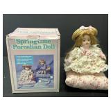 Springtime porcelain Sarah doll in pink floral