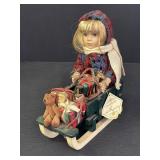 10' The Collectors Choice Christmas Doll in Sled