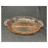 Pink Depression Glass Relish Dish, 12 x 7.5in