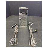 2 hand egg beaters & box grater.  Ekco super speed