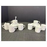 2 sets of espresso cup & saucers.  Set w/3 spoons