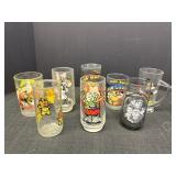 Variety of 8 vtg drink glasses - Shrek, Muppets,