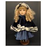 Series by DanDee Porcelain Doll w/ Blue Satin