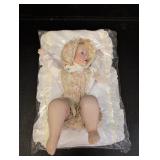 Porcelain Lying Down Baby Doll w/ Pillow 'Lisa'
