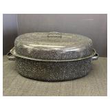 15in enamel covered roaster.  USA on lid.  Small