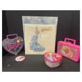 2012 16-Month Calendar Barbie doll, cases, & tin