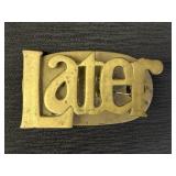 5.5' Brass Later Paperweight Mail Clip