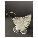 6' Glass Baby Carriage w/ Frosted Bears