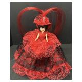 Vtg. Decorative plastic  doll w/ moveable glass