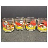 Set of 4 Vtg 1978 McDonald's Garfield glass mugs