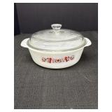 Fire-King milk glass 1.5qt covered casserole dish,