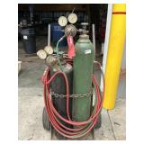 Acetylene & Oxygen Tanks w/ Cart, Gauges, Hose &