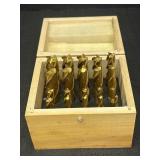 20 piece End Mill Set cutting bits in wooden box