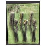 6 Pc.  Wire Brush Set w/ 2 nylon, 2 brass, & 2