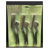6 Pc.  Wire Brush Set w/ 2 nylon, 2 brass, & 2
