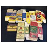 Vtg empty cardboard ammo boxes, flat.