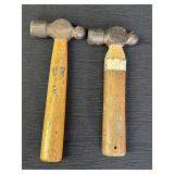 2 ball peen hammers, 8.5 & 8in lengths