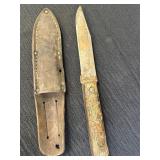 Imperial brand 4.5in fixed blade knife, wood bark