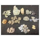 Variety of different small gemstones & crystals