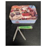 W.R.Case & Sons knife in metal tin, 2 blades