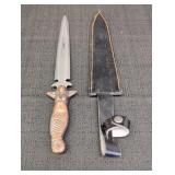Bronze Mermaid Dagger knife w/ sheath