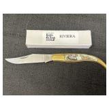 Cannon folding pocket knife w/ gold toned handle