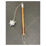 Replica medieval flail w/spiked striking ball