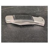 440 Stainless Pocket Knife w/ Black Rubber grip