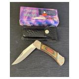 5in Color Wood Folding Knife, 4in stainless blade,