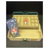 Vtg. Plano fishing tackle box w/ 4 tackles