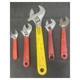 Variety sized adjustable wrenches w/ rubber