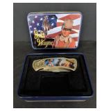 John Wayne Commemorative Knife in metal tin