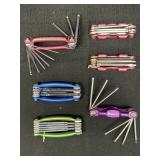 Variety sized hex drive & torx key multi tools