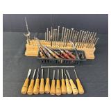 Leather working tools & wood chisel set.
