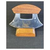 Ulu Knife, stainless steel blade w/etched moose,