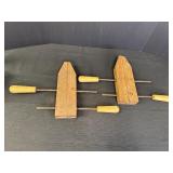 2 wooden hand screw 12' clamps