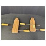2 wooden hand screw 12' clamps