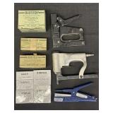 Variety of staple guns, staples, and nails