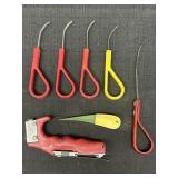 Cable lacing needles, wire loop puller, bell