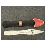 Original Dart throwing knife w/sheath.  8 7/8in