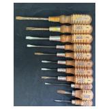 Agi flat head wooden handle screwdrivers