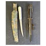 2 knives - 6in blade filet knife marked rustproof,