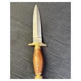 Japan double edged boot dagger, 5in blade, brass