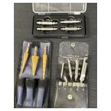 3 - step drill bits, 4pc screw extractor set, & 4