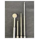 1/4in drive ratchet & extension bars, 4, 6, & 9in