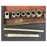 3/8in drive socket wrench set, misc, in metal