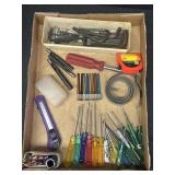 Variety of screwdrivers, Allen wrenches, driver