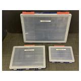 (3) Akro logic variety sized plastic organizers