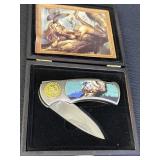 Collectible 3in blade folding knife w/Boris