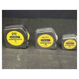 Stanley 25, 20, 12 feet powerlock II tape measures